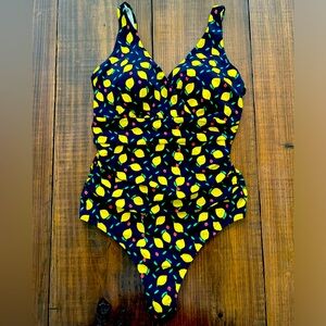Boden Women’s One Piece Swimsuit - Lemons - Size US 10R